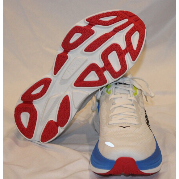 NIB Hoka One Men's Bondi‎ 8 Running Sneakers BVR WHITE BLUE SZ 10 NEW - Picture 6 of 6